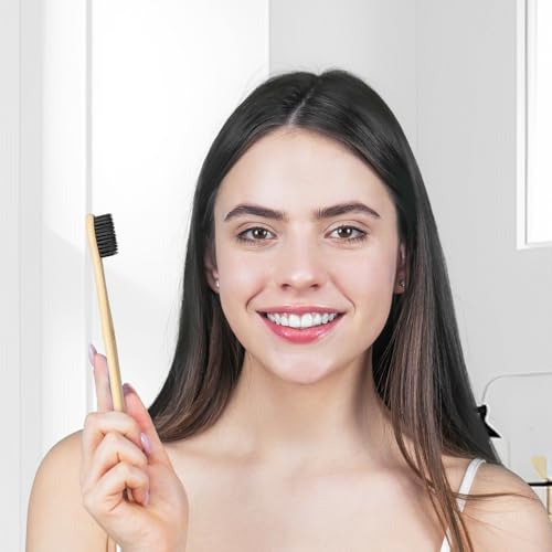 10 Cepillos De Dientes De Bambu Con Cerdas Suaves
