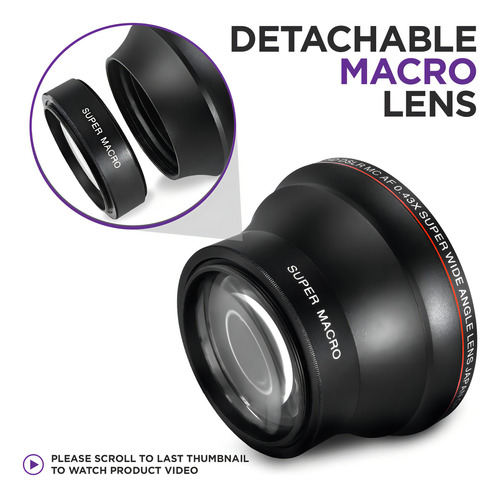 52mm 0.43x Altura Photo Professional Hd Wide Angle Lens (w/ Macro Portion) For Nikon D5300 D5200 D5100 D3300 D3200 D3100 D3000 Dslr Cameras