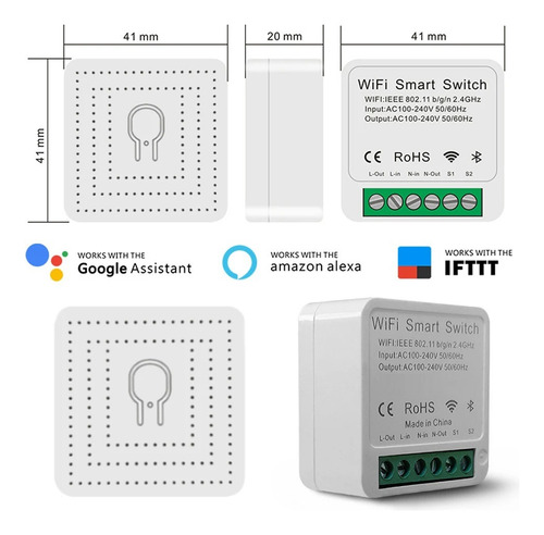 Mini Interruptor Smart Switch Inteligente Wifi Kit 100 Peças