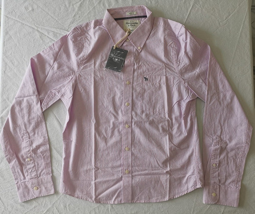 Camisa Abercrombie & Fitch Muscle Color Rosa Para Caballero
