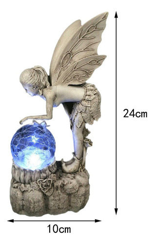 . Adorno De Escultura De Hada De Resina, Colección De Luz