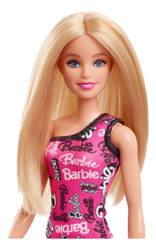Barbie Fashion & Beauty Muñeca Cabello Rubio Vestido Rosa Mattel HRH07