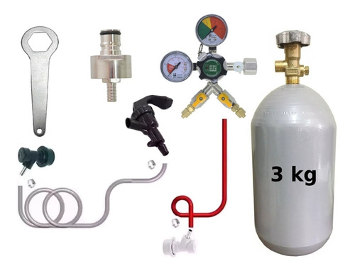 Kit Extração Chopp 1 Via Com Reg Co2 2 Vias Pet Carbonator