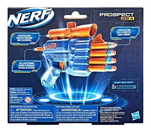 Lanzador Nerf Elite 2.0 Prospect Qs4 8 Dardos Nerf Elite