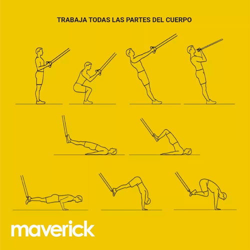 Imagen 3 de 8 de Banda De Suspensión Pro Trainer Entrenamiento Gym Maverick