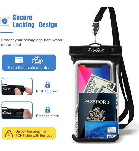 Procase Funda Universal Impermeable Para Teléfono Compatible
