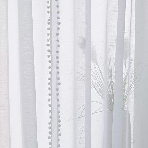 Cortinas Translúcidas Con Borlas Para Decoración Del Hogar