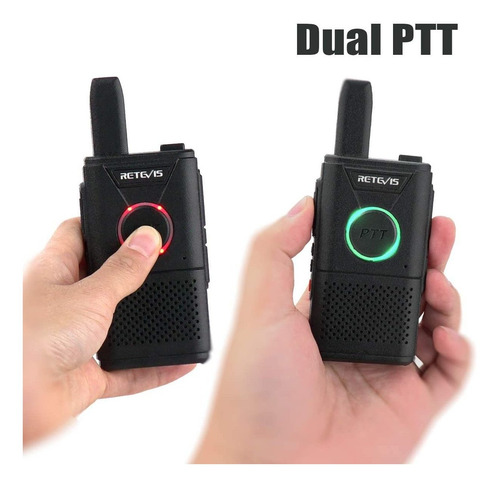 Rádio Walkie Talkie Mini Dual Ptt Recarregável Retevis Rt18