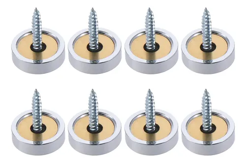 Uxcell 12 Pcs Mirror Screw Cover Caps - 304 Stainless Steel, 18mm Diameter, Includes Washers & Screws