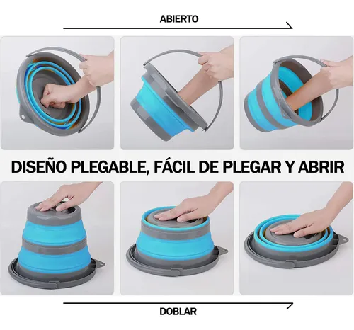 Cubeta Plegable De Silicón, 10 Litros, Cubo Plegable Con