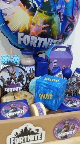 Desayuno Infantil Fortnite Con Globo Metalizado