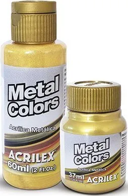 comprar Tinta Acrílica Metal Colors 60ml Acrilex - Kit Com 2 Cores 