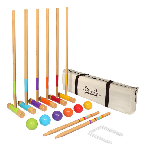 Juego Croquet Seis Jugador Para Adulto Niño Diseño Lujo