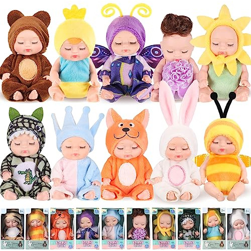 Hanaive 10 Pcs 4 Inch Mini Muñecas Para Bebés Realistas De L