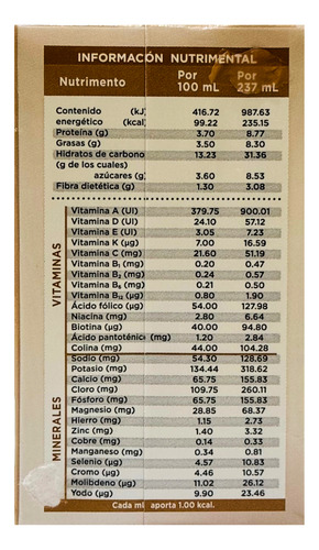 Vivasse Sabor Nuez Con Fibra Pack 30 Pzas. Dieta Polimérica