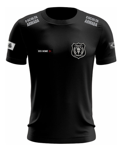 Camiseta Escolta Armada - Brasão E Bandeiras Bordadas