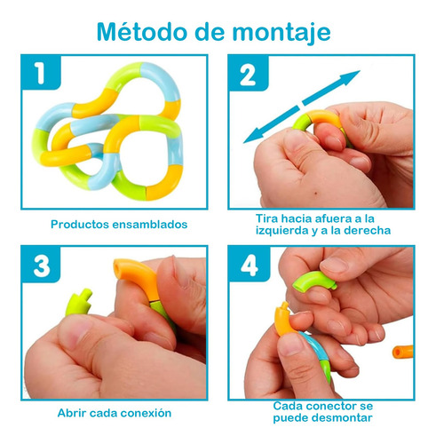 4 Piezas Tangle Toy, Fidget Toys, Juguetes Antiestrés,