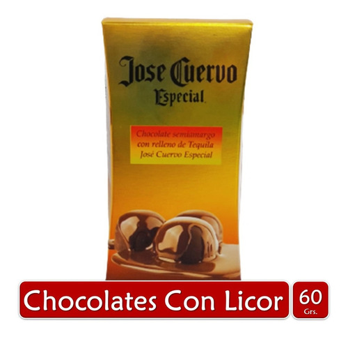 Estuche Regalo Chocolates Con Licor Jose Cuervo 60 Gr