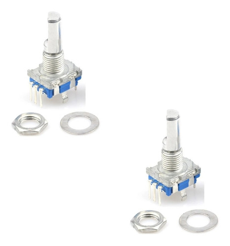 Paq. 2 Pzas. Potenciometro Encoder Rotativo 5 Pines Switch