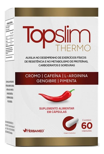 Herbamed Topslim Thermo 60 Cápsulas Sem Sabor