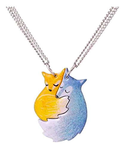 . Collar De Amistad De Zorro Y Lobo Collar De Mejor Amigo