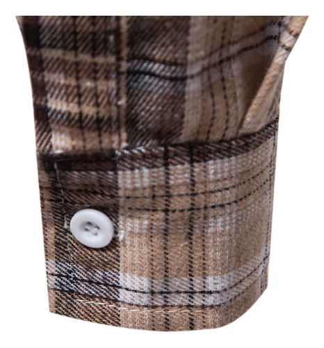 Camisa De Manga Larga Con Botones Suaves A Cuadros A Cuadros