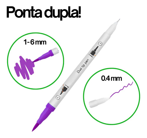 Kit De Livro Para Colorir + 48 Canetas De Ponta Dupla.