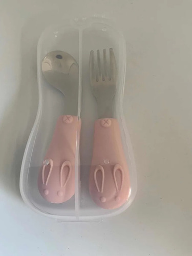 Set Utensilios Con Estuche Tenedor Y Cuchara Bebe Niños