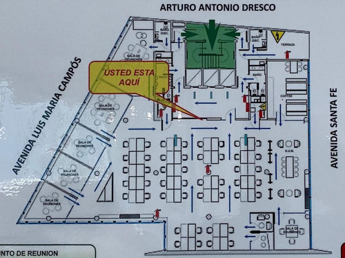Imagen 3 de 3 de Alquiler Oficina De 400m2, Vista Al Río, 2 Cocheras - Luis Maria Campos 100, Palermo