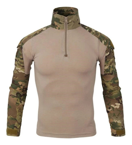 Camiseta De Camuflaje Exterior Para Hombre, Manga Larga, Con