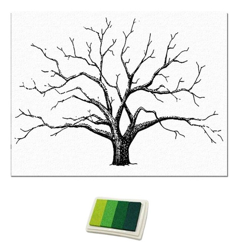 Libro De Registro De Invitados Con Inkpad Tree