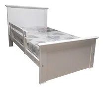 Comprar Cama 1 Plaza Y Media Americana Con Baranda Laqueda Blanco