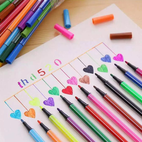 Canetinha 12 Cores Com Estojo Personalizado Bichinhos Fofos