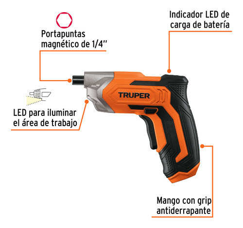Destornillador Inalámbrico 3.6 V Truper Desi-36