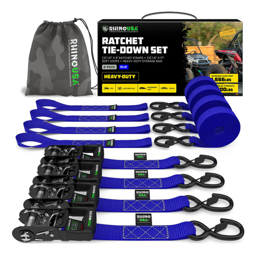 Kit De Correas De Trinquete Pesadas Para Camiones Atv Utvs