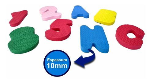 Imagem 3 de 6 de Bolsa Em Zíper Com 26 Letras + 10 Números Em Eva 10mm