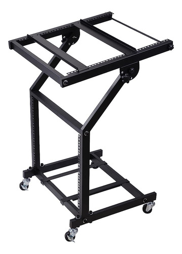 Aw 9u Dj Mixer Stand Ajustable Rack Mount Rolling Stage Cart