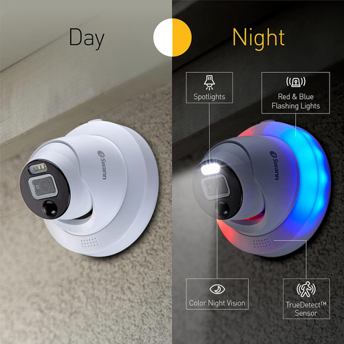 Cámara De Seguridad Tipo Domo Con Luz Intermitente Dvr Adici