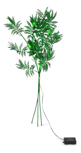 Luces De Belén Iluminadas Sprig De Hoja De Oro Verde