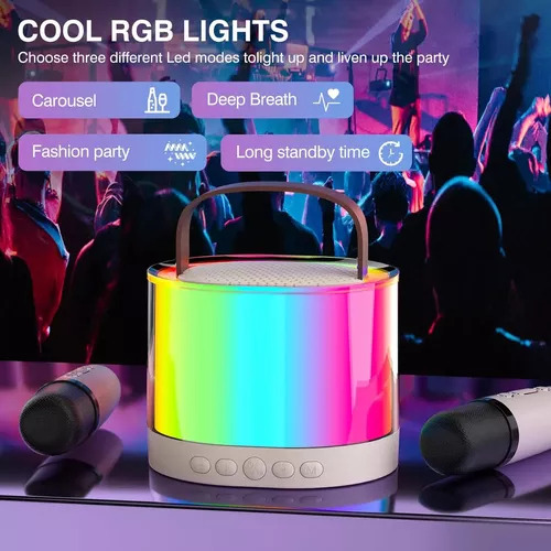 Micrófono Doble Para Niños Con Luces Led, Karaoke Para Niños