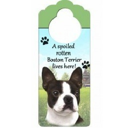 Adorno De Madera Para Puerta Boston Terrier, Hermoso!!!!!