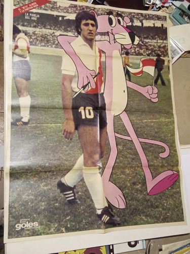 Afiche Revista Goles: Beto Alonso - La Pantera Rosa