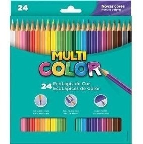 Lapis De Cor Multicolor Super Eco 24 Cores Sextavado