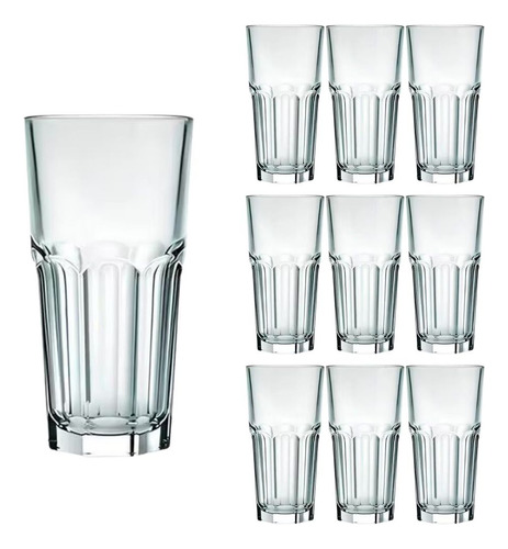 Jogo De Copos 6 Un Vidro Transparente 350ml Bebidas