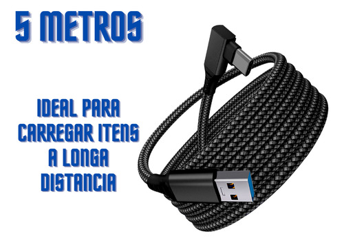 Cabo Usb-c Em L 5 Metros ( 5m )
