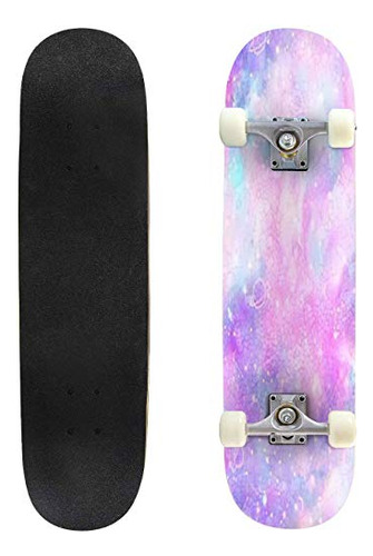 Classic Concave Skateboard Marble Galaxy Star Y Moon Print L