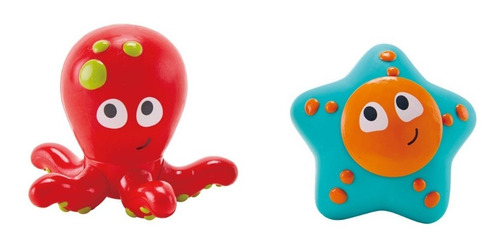 Pulpo Y Estrella Mar Lanza Agua Juego De Baño Juguete Hape