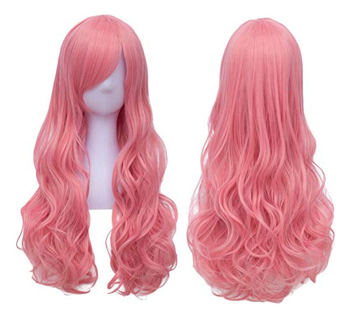 Pelucas De Pelo Rosa Bopocoko Para Las Mujeres Largas Ssjkx