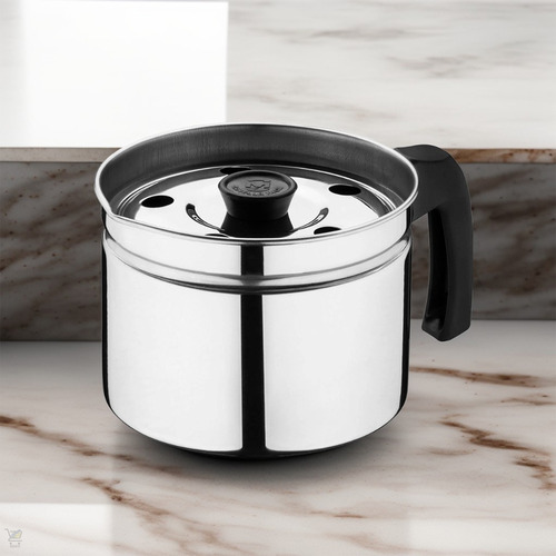 Leiteira Inox Fervedor 1,5l Tampa Não Derrama Leite Caneca