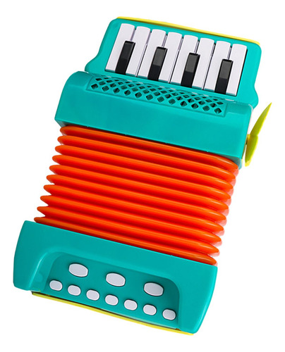 Acordeón De Piano Bajo De 10 Teclas Y 8 Instrumentos Verde